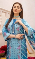 Shirt Lawn Printed Front + Back + Sleeves 3.4M  Trouser Cotton Trouser 2.5 M  Dupatta Embroidered Printed Chiffon Dupatta 2.5 M