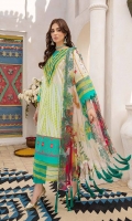 Shirt Lawn Printed Front + Back + Sleeves 3.4M  Trouser Cotton Trouser 2.5 M  Dupatta Embroidered Printed Chiffon Dupatta 2.5 M
