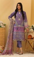 Shirt Lawn Printed Front + Back + Sleeves 3.4M  Trouser Cotton Trouser 2.5 M  Dupatta Printed Chiffon Dupatta 2.5 M