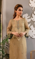 Ready To Wear Organza Fabric Embroidered Shirt With Attached Resham Lawn Inner And Adda Work Raw Silk Trouser