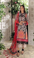 Shirt Lawn Printed Front + Back + Sleeves 3.4M  Trouser Cotton Trouser 2.5 M  Dupatta Printed Chiffon Dupatta 2.5 M