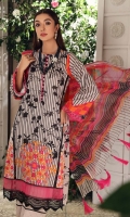 Shirt Lawn Printed Front + Back + Sleeves 3.4M  Trouser Cotton Trouser 2.5 M  Dupatta Printed Chiffon Dupatta 2.5 M