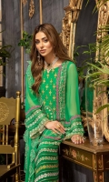 Shirt Embroidered Chiffon Front 1M Embroidered Chiffon back 1.4M Embroidered Chiffon Sleeves 26i inches Inner Shirt 2.25M  Trouser Raw Silk Trouser 2.5 M  Dupatta Embroidered Chiffon Dupatta 2.5 M