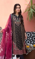 Shirt Embroidered front chiffon 1.4M Embroidered Chiffon Back 1.4M  Embroidered adda work Front Neck 1Pcs Embroidered adda work Front +Back Daman Patti 1.5M Embroidered adda work Front Daman Motif 2Pcs Embroidered adda work sleeves Chiffon 26 inches Embroidered  Adda work Sleeves Motif 2Pcs Embroidered sleeves patti 1M Inner Shirt 2.25M  Trouser Raw Silk Trouser 2.5 M  Dupatta Adda work Organza Dupatta 2.5M Embroidered Dupatta Patti 8M Finishing Patti 1Pcs