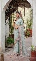 Ready to wear net embroidered and embellished saree Raw silk petticoat Raw silk unstitched blouse with adda work