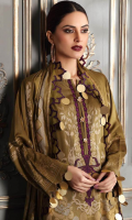 Shirt Embroidered Front Neck 1 Piece Marina Jacquard Front + Back + Sleeves 3.4 m Trouser Embroidered Trouser Patti 1.5 m Marina Trouser 2.5 m Shawl Embroidered Shawl Patti 8 m Marina Jacquard Shawl 2.5 m