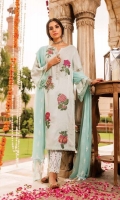 Ready To Wear Cotton Jaquard Fabric Embroidered Shirt With Adda Work Cotton Fabric Embroidered Trouser   Ready To Wear Chiffon Fabric Embroidered Dupatta