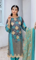 Shirt Lawn Print Front +Back and Sleeve 3.4M Embroidered Front +Back + saleeve Patti 2.5M  Trouser Cotton Trouser 2.5 M  Dupatta Embroidered Chiffon Printed Dupatta 2.5 M