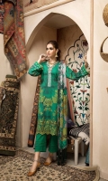 Shirt Embroidered front khaddar print 1.4M Printed Khaddar Back +Sleeves 2M Embroidered Front Neck Patti 1.5M  Trouser Khaddar Trouser 2.5 M  Dupatta Embroidered Printed Pashmina Shawl 2.5 M
