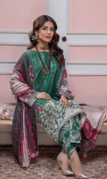 Shirt Leather print  Front+Back+Sleeves 3.4M Embroidered Front Daman Patti 1M  Trouser Embroidered Leather Trouser 2.5 M  Dupatta Embroidered Pashmina Printed Shawl 2.5M