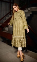 Long Frock Paste Printed Lawn Front back and sleeve's long Frock Finished with Lace and Stitching Details.