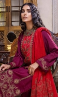 Shirt Embroidered Front Leather 1.4 M Embroidered Front Neckline 1Pcs Leather Back +Sleeves 2M Embroidered Sleeves Patti 1.4M  Trouser Embroidered Leather Trouser 2.5 M  Dupatta Embroidered Woven Shawl 2.5M