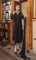 Shirt Embroidered Front Lawn 1.4M Lawn back +Sleeves 2M Embroidered Front +sleeves Patti 2.5M  Trouser Cotton Trouser 2.5 M Embroidered Trouser Patti 1.4M  Dupatta Embroidered Chiffon Dupatta 2.5 M