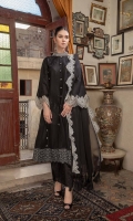 Shirt Embroidered Front Lawn 1.4M Embroidered Front Daman Patti 1M Embroidered Sleeves +Panel Lawn 2M Embroidered Sleeves Patti 1.4M Lawn Back 1.4M  Trouser Cotton Trouser 2.5 M Embroidered Trouser Patti 1.4M  Dupatta Embroidered Chiffon Dupatta 2.5 M
