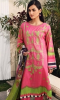 Shirt Embroidered   Lawn  Front 1.4M Print Lawn Back + Sleeves 2M  Trouser Cotton Trouser 2.5 M Embroidered Trouser Patti 1M  Dupatta Printed Chiffon Dupatta 2.5 M