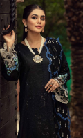 Shirt Embroidered Front Lawn 1.4M Lawn Back 1.4M Embroidered Lawn Sleeves 26 Inches Embroidered Front +Back +Daman Patti 2 M Embroidered Sleeves Patti 1.4M  Trouser Cotton Trouser 2.5M Embroidered trouser Patti 1.5M  Dupatta Embroidered Chiffon Dupatta 2.5M Embroidered Dupatta Patti 2.5M