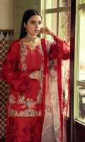 Shirt Embroidered Front Luxury Masoori Lawn 1.4M Luxury Masoori Lawn Back 1.4M Luxury Masoori   Lawn Sleeves 26 Inches Embroidered Sleeves Patti 1.5M Embroidered Front + Sleeves Motif 3D 12Pcs Embroidered Front + Sleeves Motif 3D 18Pcs  Trouser Cotton Trouser 2.5M  Dupatta Organza Sublimation Dupatta 2.5 M Embroidered Dupatta Motif 3D 6Pcs