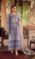 Shirt Embroidered Front Luxury Slub Lawn 1.4M Slub Luxury Lawn Back 1.4M Embroidered Luxury Slub Lawn Sleeves 26 inches Embroidered Front +Back +Sleeves Patti 2.5M Embroidered Front Daman Patti 1M  Trouser Cotton Trouser 2.5M  Dupatta Organza Sublimation Dupatta 2.5M Embroidered Dupatta Patti 8M