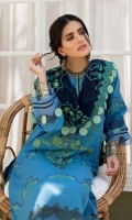 Shirt Embroidered Lawn Karandi Front 1.4 m Embroidered Lawn Karandi Sleeves 26 inches  Lawn Karandi Back 1.4 m Dupatta Embroidered Front Daman + Dupatta Patti 4 m Trouser Karandi Trouser 2.5 m Dupatta Embroidered Chiffon Dupatta 2.5 m
