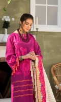 Shirt Embroidered Lawn Karandi Front 1.4 m Embroidered Lawn Karandi Sleeves 26 inches Lawn Karandi Back 1.4 m Trouser Embroidered Front + Back + Trouser Patti 2.5 m Karandi Trouser 2.5 m Dupatta Embroidered Dupatta Patti 5 m Embroidered Dupatta Patti 8 m Organza Karandi Dupatta 2.5 m