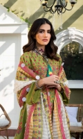 Shirt Embroidered Lawn Karandi Front 1.4 m Embroidered Lawn Karandi Sleeve 26 inches Lawn Karandi Back 1.4 m Embroidered Front Daman Motif 2 Pieces Embroidered Front + Back Daman Patti 2 m Embroidered Sleeve + Neck Patti 2 m Embroidered Front + Back Daman Patti 2.5 m Trouser Embroidered Karandi Trouser 2.5 m Dupatta 2 Embroidered Dupatta Patti 8 m each Organza Karandi Dupatta 2.5 m