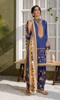 Shirt Embroidered Lawn Karandi Front 1.4 m Embroidered Lawn Karandi Sleeves 26 inches Lawn Karandi Back 1.4 m Embroidered Choke Patti 2.5 m Trouser Embroidered Karandi Trouser 2.5 m Dupatta 2 Embroidered Dupatta Patti 8 m each Chiffon Tilla Jacquard Dupatta 2.5 m