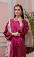 Shirt Marina Front +Back+Sleeves 3M Embroidered Neckline 1Pcs Embroidered Daman Patti 1M  Trouser Marina Trouser 2.5M  Dupatta Printed Wool Shawl 2.5M