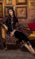 Shirt Embroidered Velvet Front 1.4M Embroidered Velvet Sleeves 26 inches Velvet Back 1.4M  Trouser Embroidered Velvet Trouser 2.5M  Dupatta Embroidered Organza Dupatta 2.5M Embroidered Dupatta Patti 8M