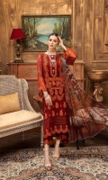 Shirt Embroidered front chiffon 1M Print Chiffon back +sleeves 2M Embroidered Front Daman Patti 1M Embroidered back +sleeves + trouser Patti 4M Inner Shirt 2.25M  Trouser Raw Silk Trouser 2.5 M  Dupatta Printed Chiffon Dupatta 2.5 M