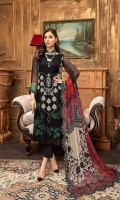 Shirt Embroidered front chiffon 1M Print Chiffon back +sleeves 2M Embroidered Front Daman Patti 1M Inner Shirt 2.25M  Trouser Raw Silk Trouser 2.5 M  Dupatta Printed Chiffon Dupatta 2.5 M Embroidered Dupatta Patti 8M