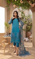 Shirt Embroidered front chiffon 1.4M Print Chiffon back +sleeves 2M Embroidered Front Daman Patti 1M Inner Shirt 2.25M  Trouser Raw Silk Trouser 2.5 M  Dupatta Embroidered Printed Chiffon Dupatta 2.5 M