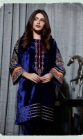 Ready To Wear Plain Velvet Fabric Embroidered Shirt With Chon Lace On Front Daaman & Both Sleeves Mehroon Raw Silk  Fabric On Front Neck Center Slit / Adda Work On Neck Slit & Multy Embroidery Patti Attched On Sleeve's And Embroidery Patti On Bottom Plain Velvet Staight Trouser