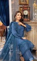Shirt Embroidered Karandi Front 1.4M Embroidered Karandi Sleeves 26 inches Karandi back 1.4M Embroidered Front Daman Patti 1M  Trouser Karandi Trouser 2.5M  Dupatta Embroidered Luxury Organza Dupatta 2.5 M Embroidered Dupatta Patti 8M