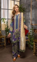 Shirt Printed Viscose Silk Front +Back +Sleeves 3.4M Embroidered Front Daman Motif 1Pcs Embroidered Front +Back+ Dupatta Patti 4M  Trouser Printed Viscose Silk Trouser 2.5M  Dupatta Embroidered Luxury Dupatta 2.5M