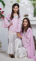 Shirt: Premium Crepe Fabric embellished with handwork of pearls and sequins with details of pleats in organza panel and Lace.  Pant: Rawsilk Gharara pants  Dopatta: Pearl embellished Chiffon Dopatta with Contrast Color Trimmings