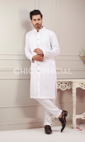 Premium Cotton Embroidered sherwani kurta paired up with cotton trousers