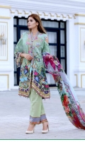 Digital Printed Shirt With Embroidered Front  Back Printed  Printed Chiffon Duptta  Dyed Trouser