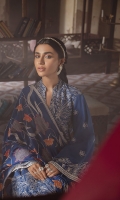 SHIRT 100% COTTON SATIN EMBROIDERED SHIRT, FRONT AND SLEEVES, PASTE PRINTED BACK  TROUSERS 100% DYED CAMBRIC TROUSER  DUPATTA EMBROIDERED VISCOSE NET DUPATTA