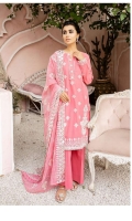 SHIRT LAWN EMBROIDERED SHIRT FRONT, BACK, AND SLEEVES  TROUSERS CAMBRIC DYED TROUSER  DUPATTA EMBROIDERED CHIFFON DUPATTA