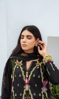 SHIRT LAWN EMBROIDERED SHIRT FRONT, BACK, AND SLEEVES  TROUSERS DYED CAMBRIC TROUSER  DUPATTA PRINTED VISCOSE SILK DUPATTA