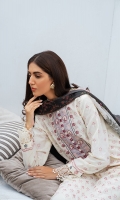 SHIRT LAWN EMBROIDERED SHIRT FRONT, 1 EMBROIDERED NECKLINE  TROUSERS DYED CAMBRIC TROUSER   DUPATTA PRINTED VISCOSE SILK DUPATTA