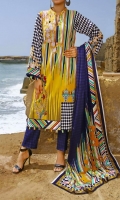 3.0 Meter Printed Cotton Shirt. 2.5 Meter Printed Lawn Dupatta. 2.5 Meter Dyed CottonTrouser.