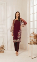 Tissue fabric kurta with floral motif detailing and intricate embroidery on side pannels and sleeves.