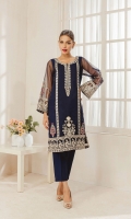 Blue embroidered kurta made on pure organza fabric