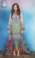 3 Piece Lawn Suit 3 Meter Lawn Shirt,Embroidered Neck,2.5 Meter Printed Lawn Dupatta,2.5 Meter Trouser
