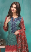 3 Piece Lawn Suit 3 Meter Printed Lawn Shirt,Embroidered Neck,2.5 Meter Printed Lawn Dupatta,2.5 Meter Trouser