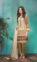 3 Piece Lawn Suit 3 Meter Lawn Shirt,Embroidered Neck,2.5 Meter Printed Lawn Dupatta,2.5 Meter Trouser
