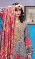 3 Piece Lawn Suit 3 Meter Printed Lawn Shirt,Embroidered Neck,2.5 Meter Printed Lawn Dupatta,2.5 Meter Trouser