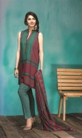 3 Piece Lawn Suit 3 Meter Printed Lawn Shirt,Embroidered Neck,2.5 Meter Printed Lawn Dupatta,2.5 Meter Trouser