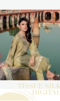 Embroidered Schiffli Lawn Front = 0.75 meter Embroidered Schiffli Lawn Back = 0.75 meter Embroidered Schiffli Lawn Sleeves = 0.65 meter Dyed Cotton Trouser = 2.5 meters Net Dupatta With Embroidery And Mirror Work = 1.65 meters Embroidered Net Dupatta Pallu Pair Embroidered Organza Patti For Neckline = 1 meter Embroidered Organza Border For Front Hem = 1 meter